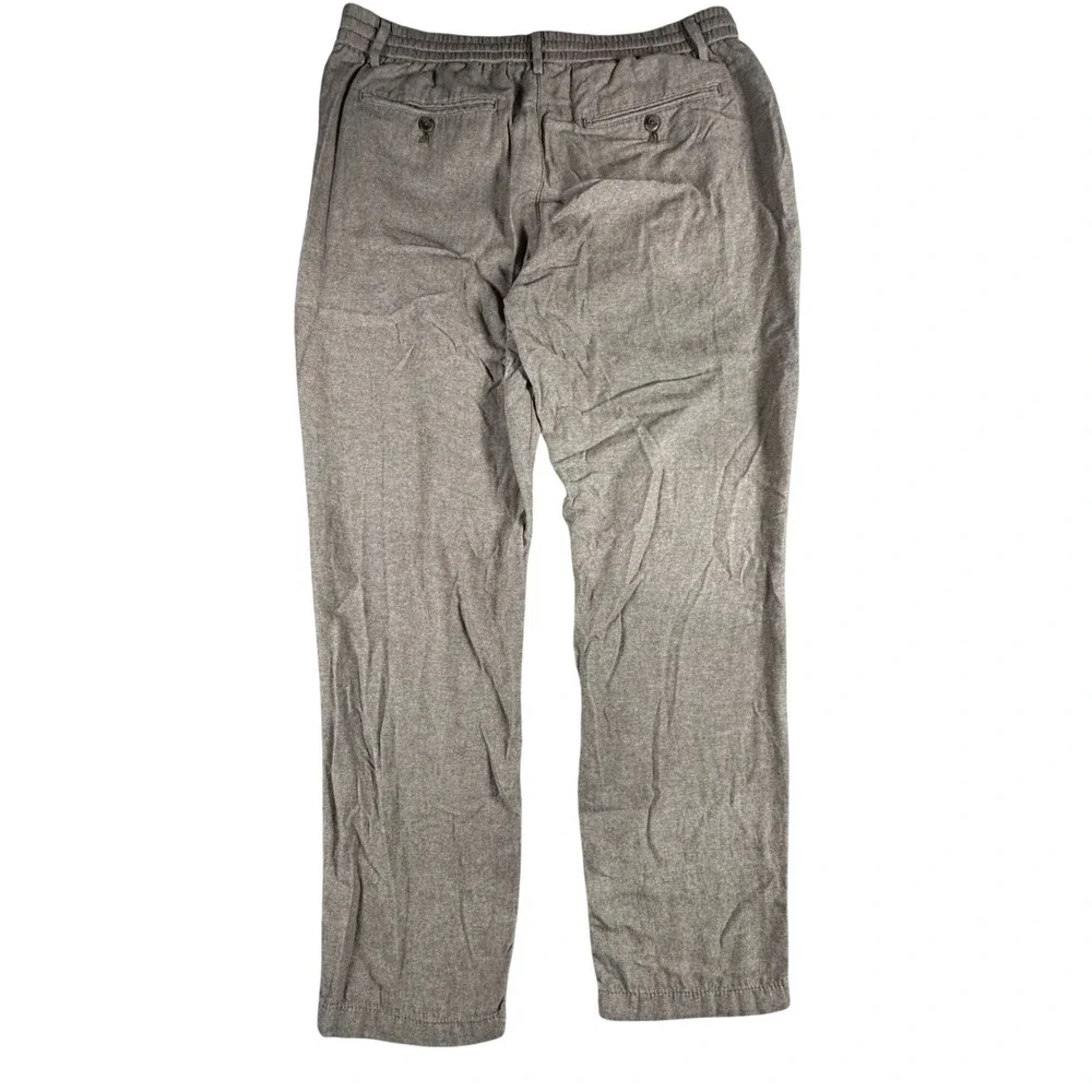 Banana Republic Athletic Pants Mens 34x32 Brown Linen Blend Elastic Waist Chinos